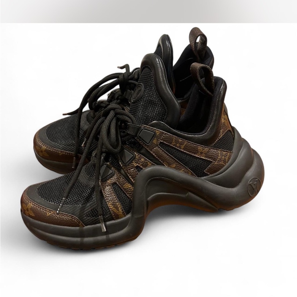Louis Vuitton Black and Brown Monogram Athletic Sneakers